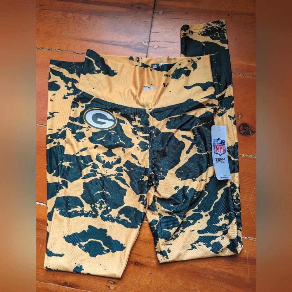 NWT Zubaz NFL Leggings Green Bay Packers Women's Pants Officially Licensed Med